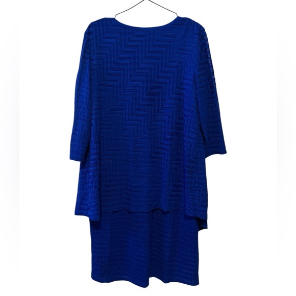 Laura Women's Royal Blue Dress and Cardigan Set - Size 1X - Picture 3 of 4